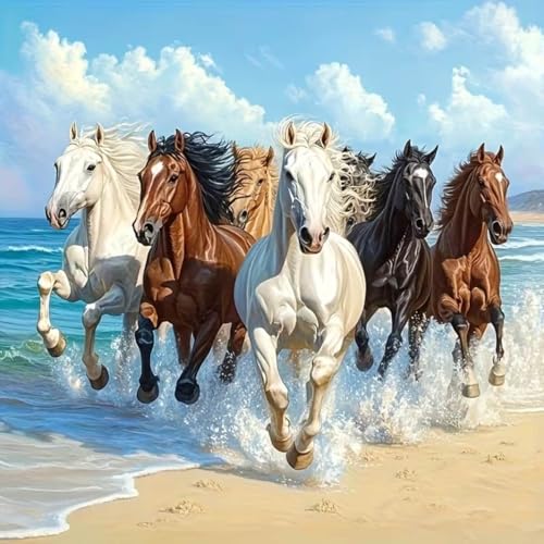 Horse Diamond Art Kits for Adults, 5D Animal Diamond Painting 14x14in | 5D Animal Diamond Painting Kits for Adult, DIY Full Drill Gem Art Kits for Room Wall Decor Gift 14x14in - color: Horse