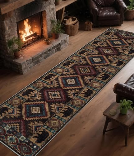 YIHOUSE Washable Western Cabin Runner Rug 2x8 Hallway - color: Bear, size: 2'x8' (Runner)