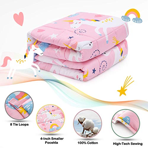 Sivio Cotton Weighted Blanket for Sleeping, 41"x60" 7 lbs - color: Pink Unicorn, size: 41"x 60" 7lbs