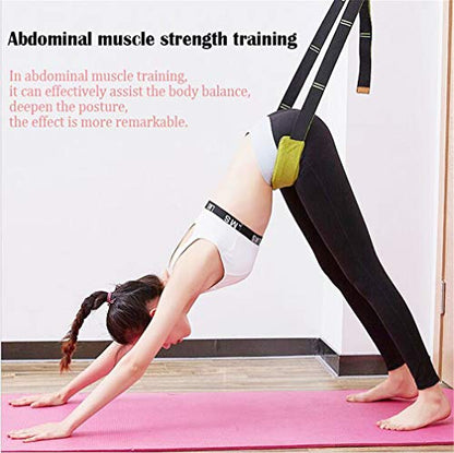Yoga Fitness Stretching Strap, Door Flexibility Stretching Strap, Improve Leg Waist Back Flexibility Back Bend Assist Trainer, for Rehab Pilates Ballet Dance Cheerleading Splits Gymnastics - color: blue