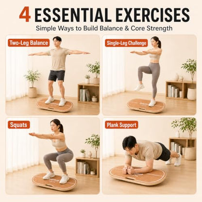 Standing Desk Balance Board - Lightweight & Portable 28"x13" Wobble Board for Active Standing, Improving Balance & Core Strength at Office or Home