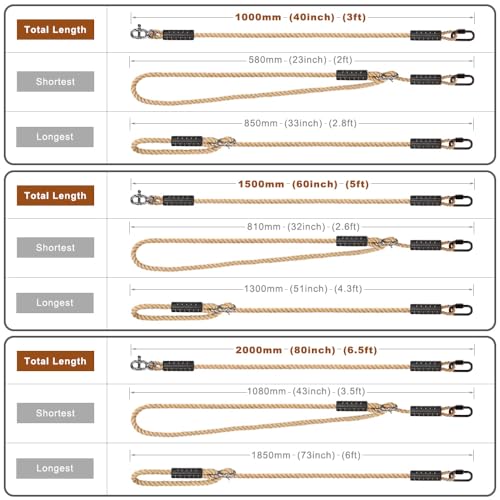 SELEWARE 5ft Tree Swing Rope, Adjustable Hammock Straps Hanging Kit - color: Beige - 2 Pack, size: 5ft