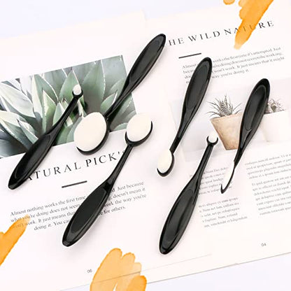 UNIMEIX 6 Pack Blending Brush for Card Making Crafting Ink Blender Brushes Set Tool Paper Background Brush Drawing (Black) - color: White, size: 6 Pack Brush