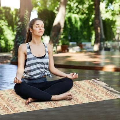 nuveti Cotton Yoga Mat - Absorbent, Grippy Tight Weave, Ashtanga & Hot Yoga Rug, Helps with Slippery Hands & Feet - color: YiDiFei-New
