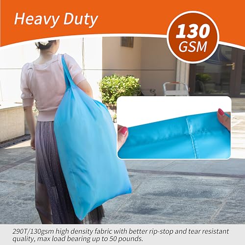 Polecasa Extra Heavy-Duty Laundry Bag with Handles, Gulf Blue, 28x36" - color: Gulf Blue, size: 28" x 36" | 1 Pack