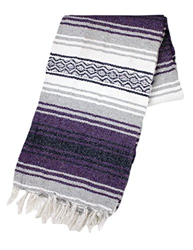 Canyon Creek Mexican Style Falsa Yoga Blanket (Dark Purple) - color: Dark Purple