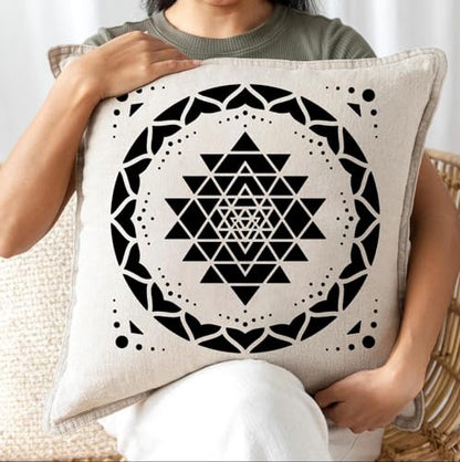 Sacred Geometry Stencil 8inch Metatron's Cube/The Flower of Life Stencils | Reusable Stencils for Crafts Drawing Templates for Wall Canvas Paper Art Crafts - style: Sacred Geometric