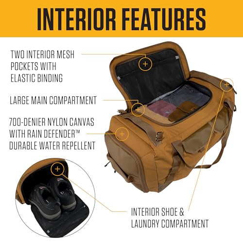 Carhartt Heavy Haul Utility Duffel Bag's, Water-Resistant Packable Bag for Jobsite, Gym, and Travel - color: Black, style: 75l