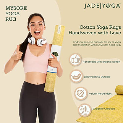 Jade Yoga Organic Cotton Hand Loomed Yoga Mat 72" Indigo - color: Turmeric (Yellow)