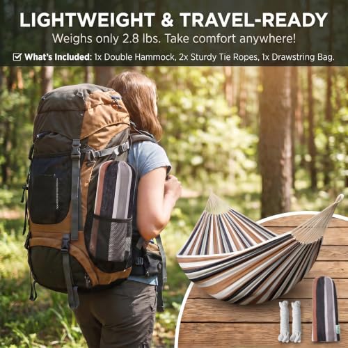 Canvas Hammock 122" Long X 59" Wide 2 Person Hammock 440 pounds Maximum Weight Applicable Scenes in Courtyard Autumn, Indoor Hanging Chairs, Beach Leisure (Black White, Full) - color: Black White
