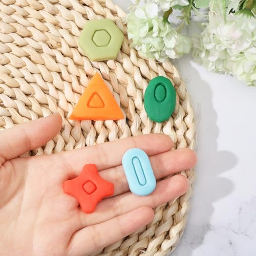 ORIGACH 22 Pcs Geometric Polymer Clay Cutters Set | Boho Studs Polymer Clay Cutters Set Different Geometrical Shapes for Earring Making - style: Basic Geometric