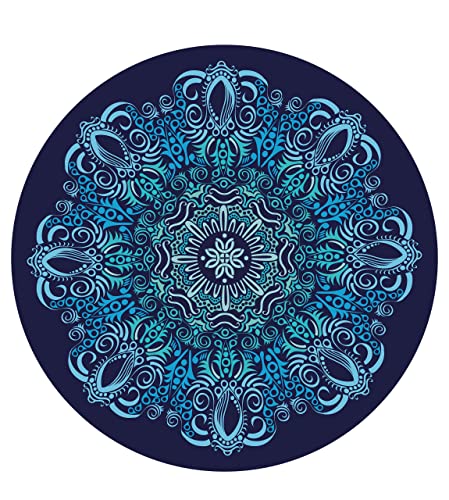 Pilates Mat Round Oversize Yoga Mat Suede Rubber Non-Slip Dia 140cm Exercise Mat Meditation Mat Workout Mat for Home Outdoor - color: blue