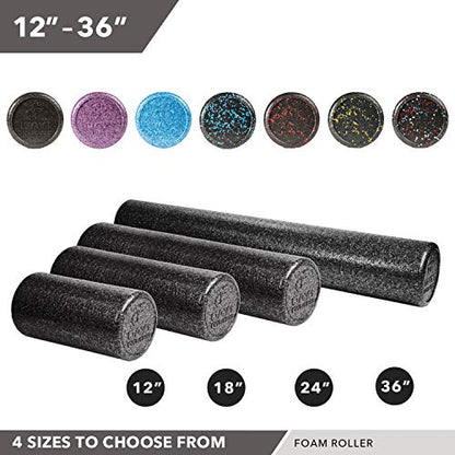 High-Density Foam Roller - color: Solid Blue, size: 18"