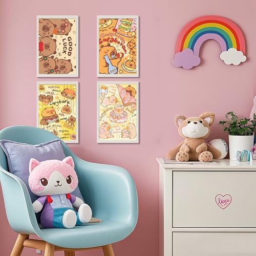 PERFECTSIGHT Cute 5D Diamond Art Kits, Kawaii DIY Painting Art for Adults Teen, 4 Pack Diamond Arts and Crafts Sets, Big Gem Full Drill Diamond Dots for Women (Rectangle Capybara) - style: Rectangle Capybara