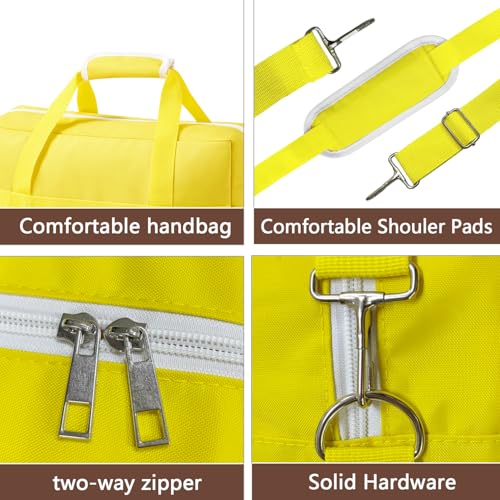 Gym Bag for Women Men, Water-Resistant Duffle Bag for Travel Sports, Lightweight Carry On Bag with Handles and Detachable Shoulder Strap (Yellow) - color: Yellow