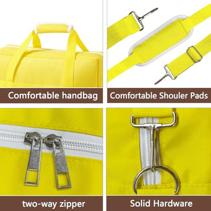 Gym Bag for Women Men, Water-Resistant Duffle Bag for Travel Sports, Lightweight Carry On Bag with Handles and Detachable Shoulder Strap (Yellow) - color: Yellow
