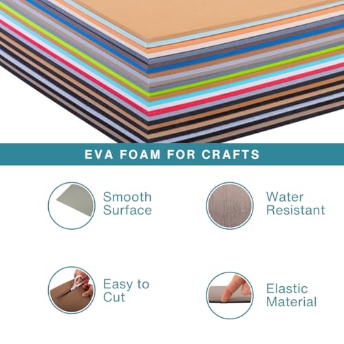 LotusFoam EVA Foam Sheet 3mm – 44"x 85" Craft Foam for Cosplay, Costumes & DIY, High Density 130 kg/m3, Heat Shapeable, Paintable, 35 Colors (Beach Sand) - Beach Sand - color: Beach Sand