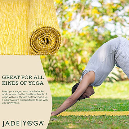 Jade Yoga Organic Cotton Hand Loomed Yoga Mat 72" Indigo - color: Turmeric (Yellow)