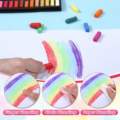 Watersay 288 Pcs Soft Chalk Pastels Set of 24 Colors Bulk 1.18 Inches Square Dry Artist Chalk Pastel Sticks for Office Art Drawing Painting Professional Art Supplies Kit