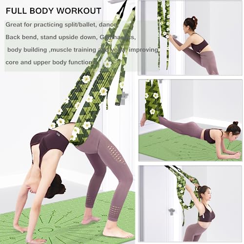 TOCO FREIDO Waist Back Leg Stretch Strap/Yoga Fitness Band, Leg Stretching Assist Trainer, Yoga Stretcher, Back Bend Split Inversion Strap for Fitness, Dance, Ballet, Gymnastics - color: Green New