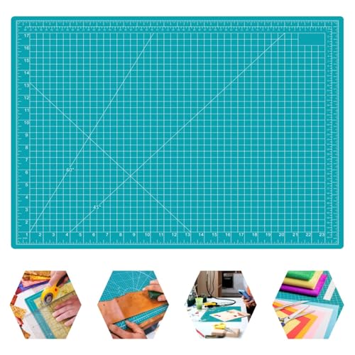 18"x24" Self Healing Cutting Mat, Sewing Mat for Crafts, Double Sided 5-Ply Table Cutting Board for Fabric Quilting Leather Modeling Hobby Project, Turquoise - color: Turquoise, size: 24.8"L x 18.7"W