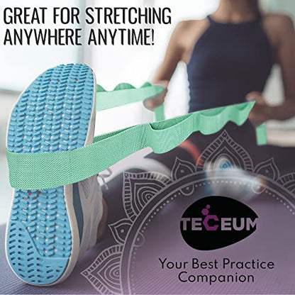TECEUM Stretching Strap with 10 Loops for Physical Therapy & Rehab - color: Light Green, size: Polyсotton 1” W - 10 Loops