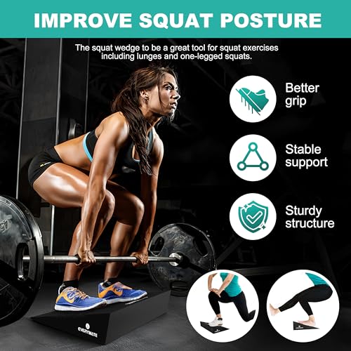 EVERYMATE Slant Board Calf Stretcher, Non-Slip Heel Elevated Squat Wedge Block for Weightlifting and Calf Stretching, Knees Over Toes Equipment 1000LB - color: EVA-20 degrees
