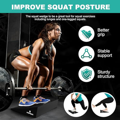 EVERYMATE Slant Board Calf Stretcher, Non-Slip Heel Elevated Squat Wedge Block for Weightlifting and Calf Stretching, Knees Over Toes Equipment 1000LB - color: EVA-20 degrees