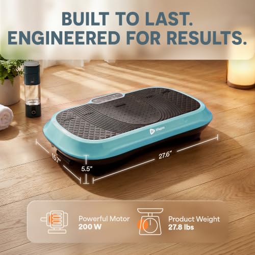 Lifepro Waver Vibration Plate Exercise Machine with 99 Speeds & 10 Presets | Resistance Bands, Non-Slip Surface, 330 lbs Capacity — Vibration Plate for Lymphatic Drainage, Body Toning, Full-Body Workout - color: Teal