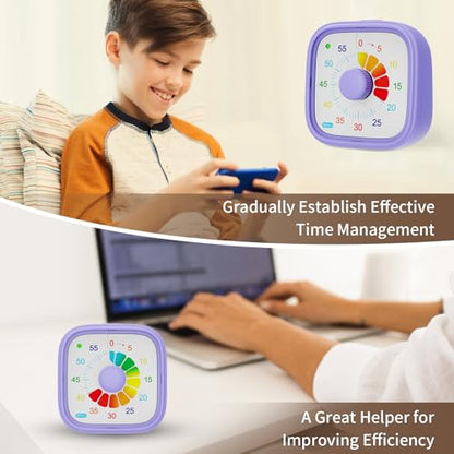 Potty Training Timer- Replace Potty Watch for Toddler Girls Boys, 60-Minute Countdown Viaul Timer with Ring Vibration Reminder for Kids Cultivate The Sense of Time Get to Know Time - color: Purple01