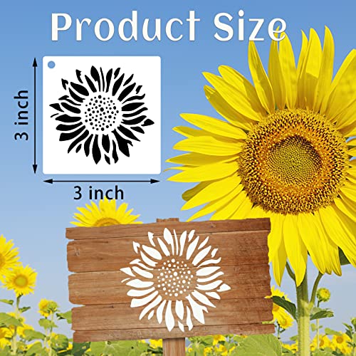 80 Pcs 3 x 3 Inch Stencils for Painting on Wood, Reusable Flower Butterfly Bird Bee Plastic Stencils DIY Craft Paint Template Set for Wall Home Decor - style: Flower