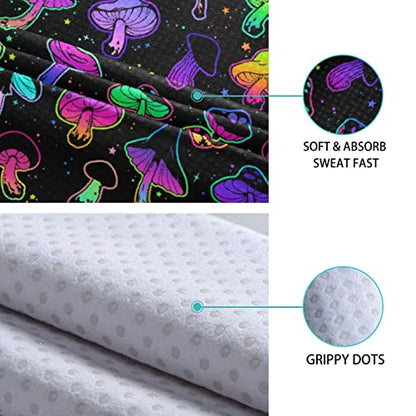 Yoga Mat Towel Colorful Mushroom, 73" x 27" - color: Colorful Mushroom