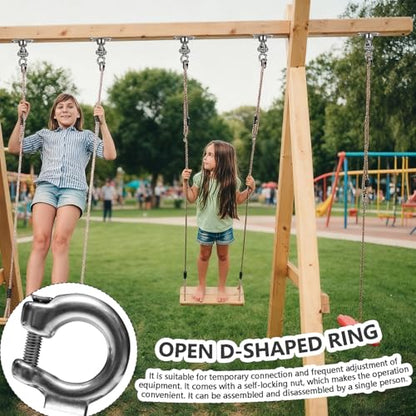 Heavy Duty 304 Stainless Steel Swing Hanger with Silent Ball Bearing, 360° Rotation & 180° Swing, 600 lbs Capacity, for Playground, Swing Set, Hammock, Yoga, Punching Bag - size: 2 Holes-B