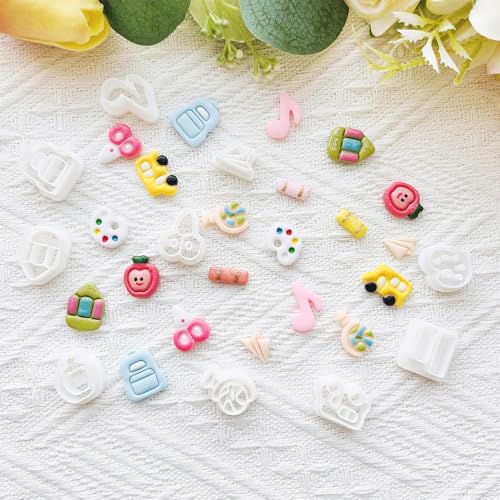 Daily Icon Polymer Clay Cutters Set – Molds, Clay Cutters for Polymer Clay, Clay Earring Tools - color: N color