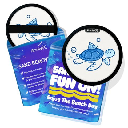 Sand Remover for Beach Towels - Soft Quick Clean Mitt for Kids & Adults | Removes Sand in Seconds,Gentle on Skin,Reusable & Washable,Beach Vacation Essential,Perfect for Beach, Pool & Camping - color: Sea Turtle a
