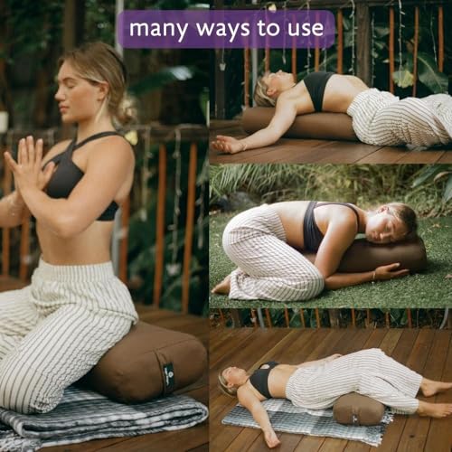 Hugger Mugger Standard Yoga Bolster - Firm, Supportive, Handmade, Durable - color: Black