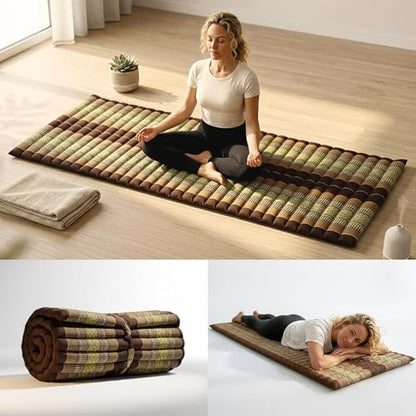 Leewadee Thai Roll Mat 75 x 28 inches Kapok Firm - color: Sf10 - Brown, size: M: 75x28"