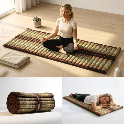 Leewadee Thai Roll Mat 75 x 28 inches Kapok Firm - color: Sf10 - Brown, size: M: 75x28"
