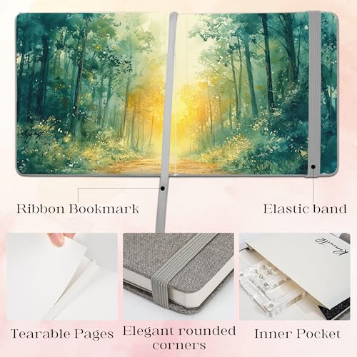 Watercolor Journal Sketchbook 5.5x5.5 24 Sheets Gray | Cotton paper, 140 LB 300 GSM, Linen cover, Tap Water Pen, Travel sketching - color: Gray, size: 5.5x 5.5 Inch