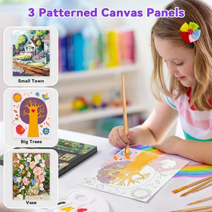 Painting Kit Paint Set for Kids | DRAWLEX Acrylic Paint Set for Kids Adults Paint Supplies Kit for Beginner Art Lovers