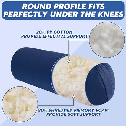 MABOZOO Round Yoga Pillow, Cylindrical Yoga Bolster Pillow with Washable Cover, Meditation Cushion Body Cushion for Practice, Restorative, Meditation - color: Blue