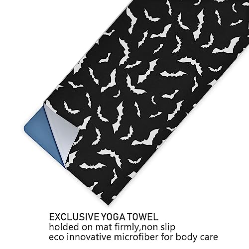 Yoga Mat Towel Halloween Bats, 73" x 27" - color: Multi208