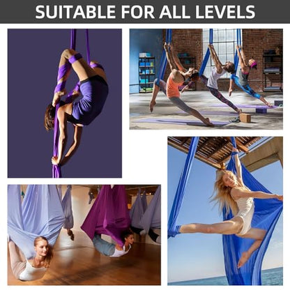 PRIOR FITNESS Aerial Silks Kit, SGS&CE Certified, 9/15/20Yards - color: Light Green, size: S(9 Yards)