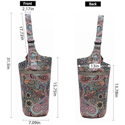 IwIeIaIrI Yoga Mat Bag Cylinder for Women with Large Zipper Pocket - color: Pink