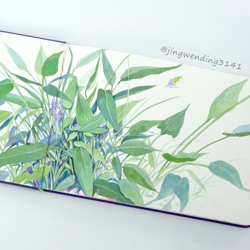 CuppaClip Watercolor Paper Cotton Hot-Pressed with Inner Pocket Watercolor Sketchbook Journal As Travel Notebook 300 GSM 140 LB (Purple, 11.81x8.26in) - color: Purple, size: 11.7×8.3in