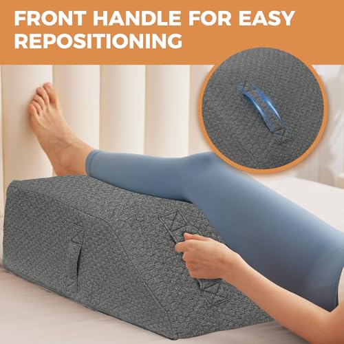 BIEEZZK Leg Pillow Elevation Blood Circulation, 23.6×16.8×8in, Dark Grey - color: Dark Grey