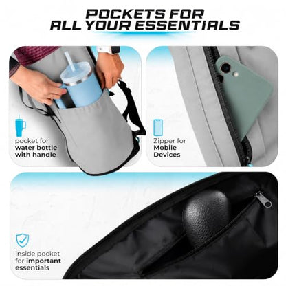 MAGNILAY Expandable Yoga Mat Bag, Adjustable Strap, Black, Large - color: Cool Grey