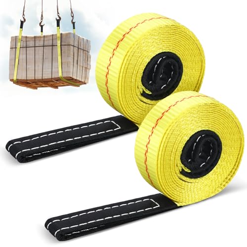 Shappy 2 Pcs 10' x 2" Lifting Sling Straps Heavy Duty Nylon Tree Saver - size: 10' X 2"