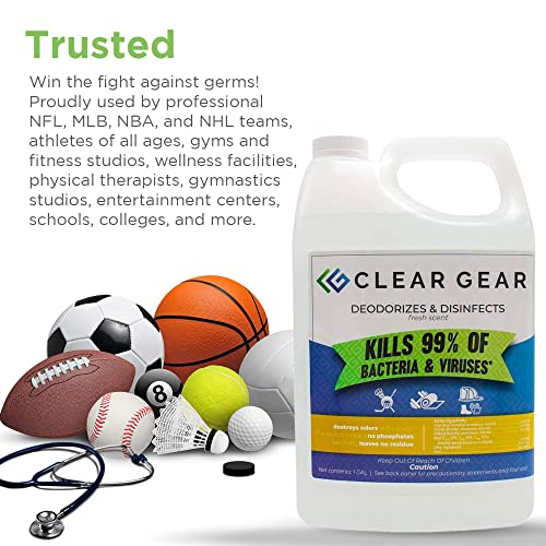 Clear Gear Disinfectant & Deodorizer for Sports Equipment 4, 1 Gal. Bottles - size: 128 Fl Oz (Pack of 4)