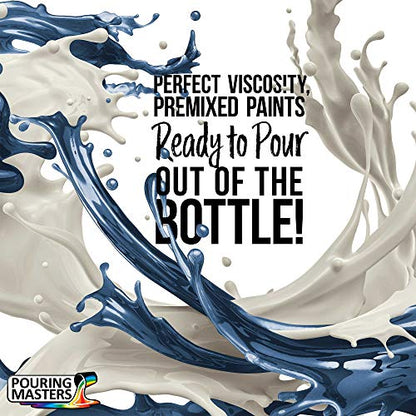 Pouring Masters Lake Blue Metallic Pearl Ready to Pour Acrylic Pouring Paint - Premium 64-Ounce Pre-Mixed Fluid Acrylic Paint - Fluid Art Supplies for Canvas, Wood, Paper, Tile & Rocks - color: Lake Blue Metallic Pearl, size: 64 Fl Oz (Pack of 1)